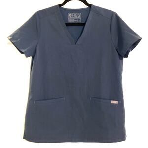 Figs Casma Three Pocket Short Sleeve V-Neck Scrub Top SMALL